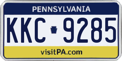 PA license plate KKC9285