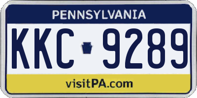PA license plate KKC9289