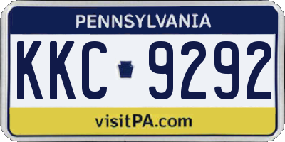 PA license plate KKC9292