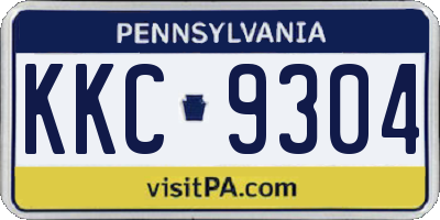 PA license plate KKC9304