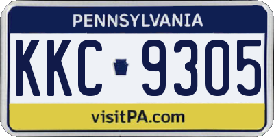PA license plate KKC9305