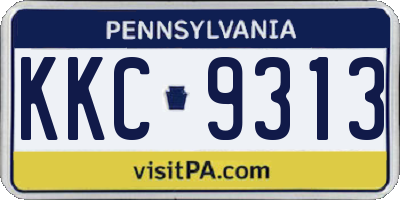 PA license plate KKC9313