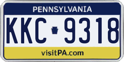 PA license plate KKC9318
