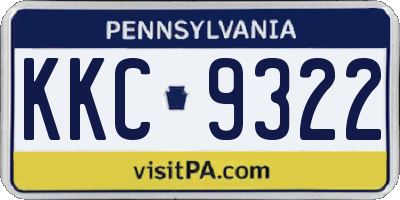 PA license plate KKC9322
