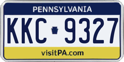 PA license plate KKC9327