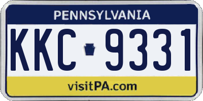 PA license plate KKC9331