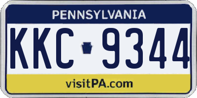 PA license plate KKC9344
