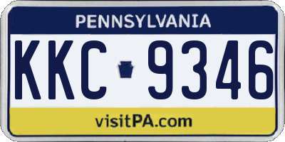 PA license plate KKC9346