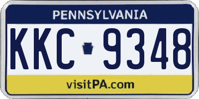 PA license plate KKC9348