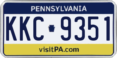 PA license plate KKC9351