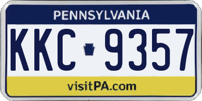 PA license plate KKC9357