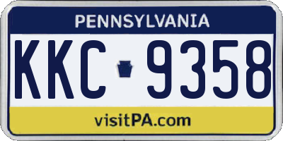 PA license plate KKC9358