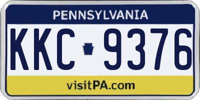 PA license plate KKC9376