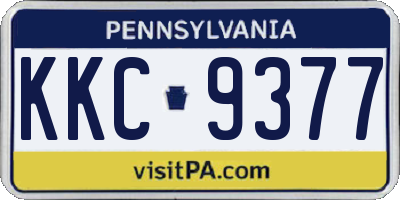 PA license plate KKC9377