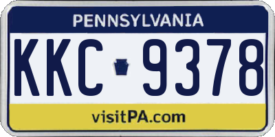 PA license plate KKC9378