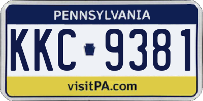 PA license plate KKC9381