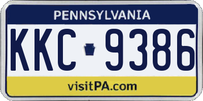 PA license plate KKC9386