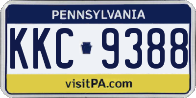 PA license plate KKC9388