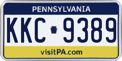 PA license plate KKC9389