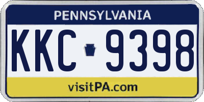 PA license plate KKC9398