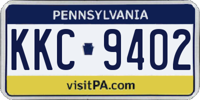 PA license plate KKC9402