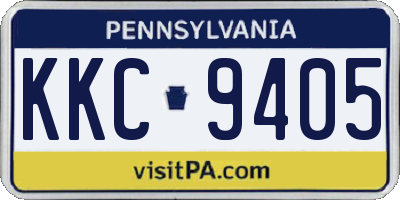 PA license plate KKC9405