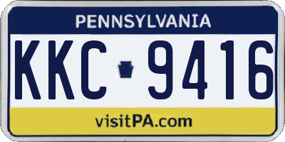 PA license plate KKC9416