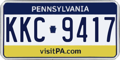 PA license plate KKC9417