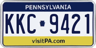 PA license plate KKC9421
