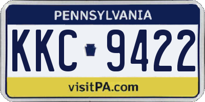 PA license plate KKC9422