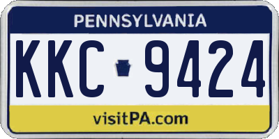 PA license plate KKC9424
