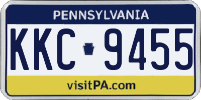 PA license plate KKC9455