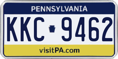 PA license plate KKC9462