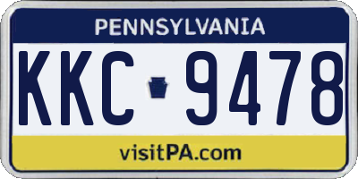 PA license plate KKC9478