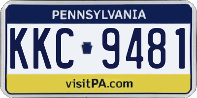 PA license plate KKC9481