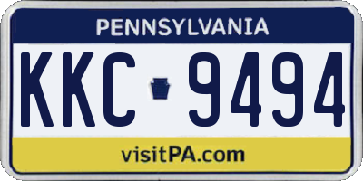 PA license plate KKC9494