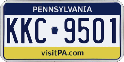 PA license plate KKC9501