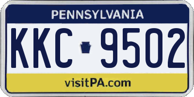 PA license plate KKC9502