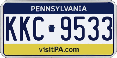 PA license plate KKC9533
