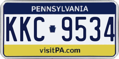 PA license plate KKC9534