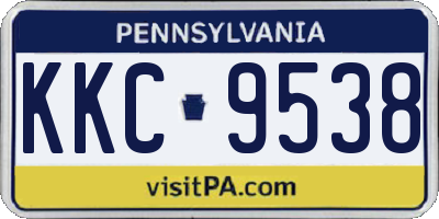 PA license plate KKC9538