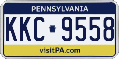 PA license plate KKC9558