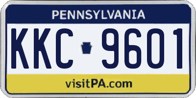 PA license plate KKC9601