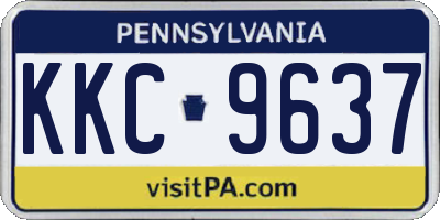 PA license plate KKC9637