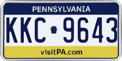 PA license plate KKC9643