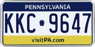 PA license plate KKC9647