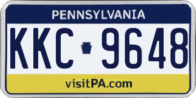 PA license plate KKC9648
