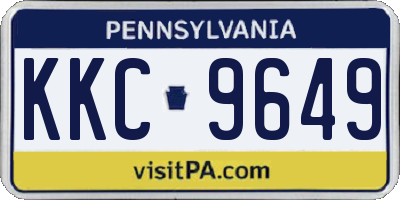 PA license plate KKC9649