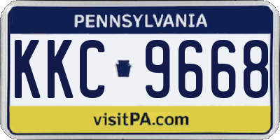 PA license plate KKC9668