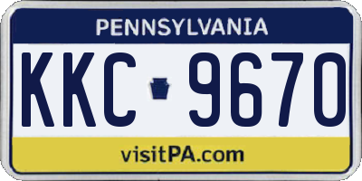 PA license plate KKC9670